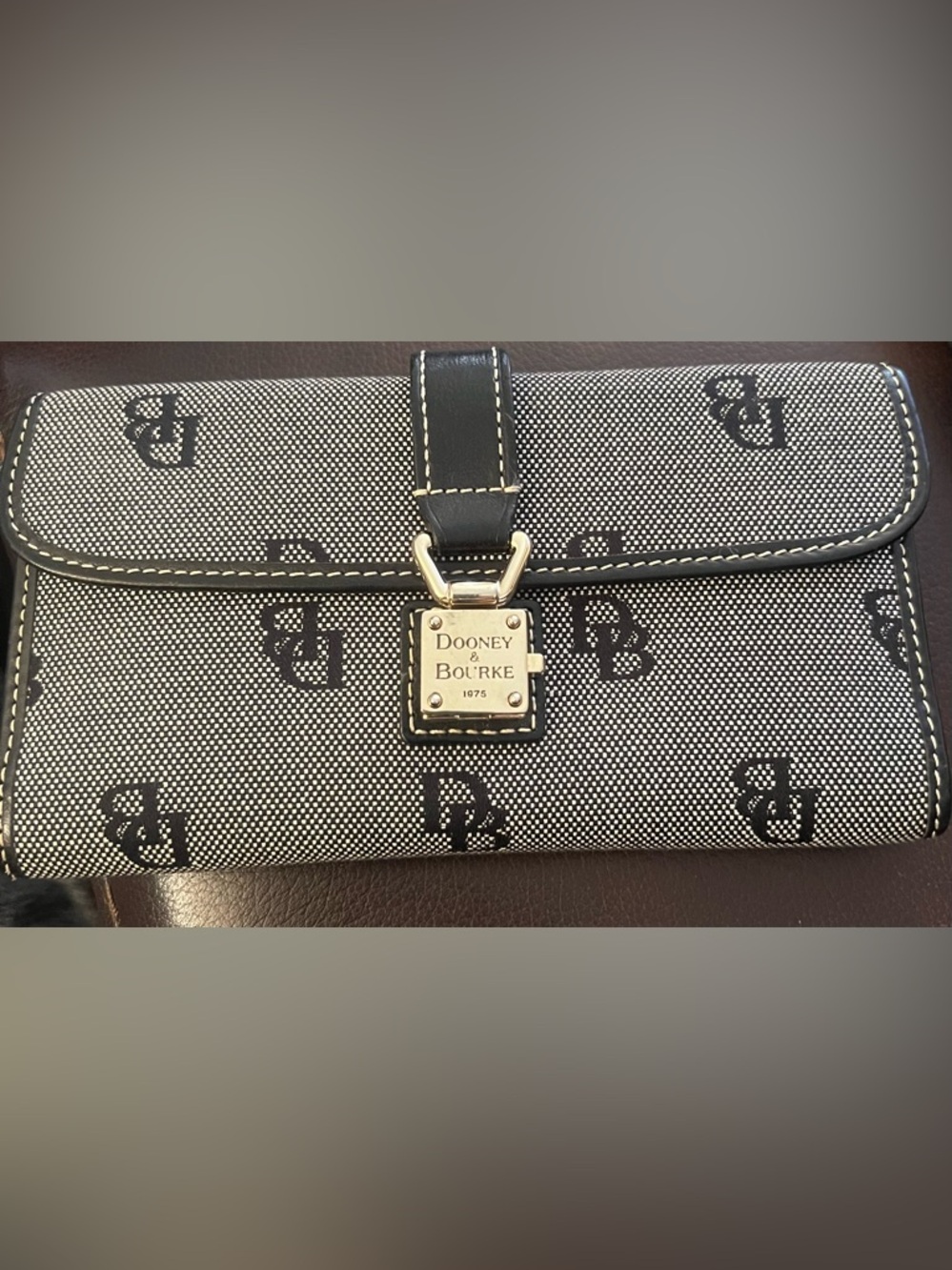Dooney & Bourke Black and grey Logo Wallet